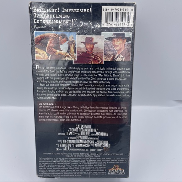 1966 vhs vintage movie The Good The Bad and The Ugly Part1, Part2 Clint Eastwood - Picture 4 of 7